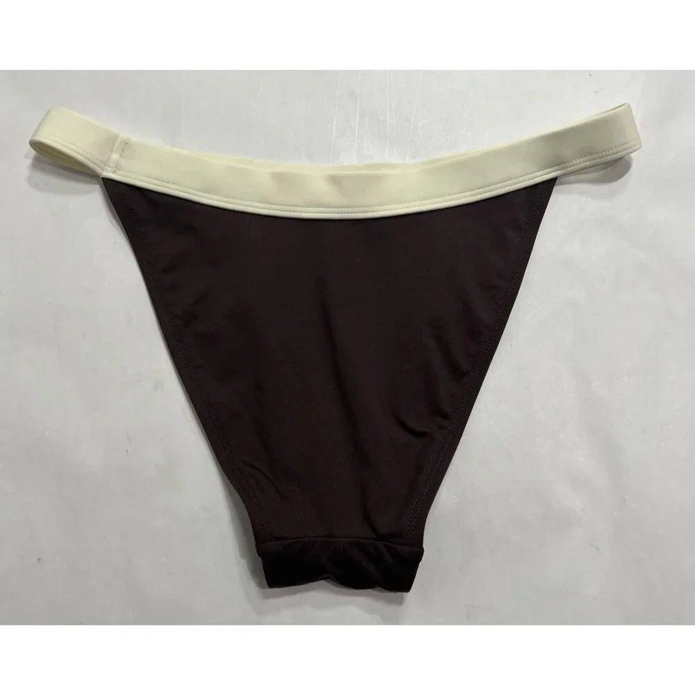 MONDAY Swimwear Santorini Bikini Bottoms in Espresso Ivory